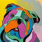 Johnny Romeo, Doggy, 2015, acrylic and oil on canvas 81cm  x 81cm