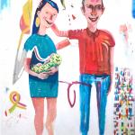 luciano-suarez-untitled-were-a-happy-family-oil-spray-paint-and-graphite-on-canvas-162-x-130-cm2