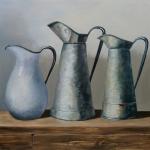 laura-white-three-pitchers-oil-on-canvas-63-x-63-cm