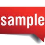 Sample red 3d realistic paper speech bubble isolated on white